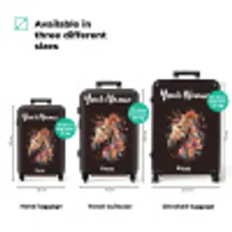 Eenhoorn en Bloemen op Zwarte Achtergrond NBS - Handbagage koffer - Kinderen Unisex middel zzzzzzVergelijking_3EN