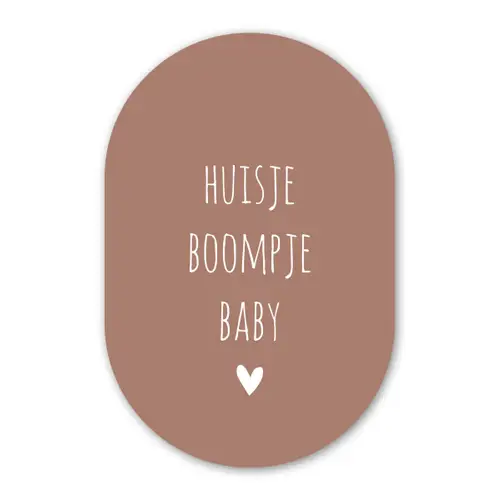 Spreuken - Quotes - Huisje boompje baby Wandcirkel Ovaal Forex klein -3d
