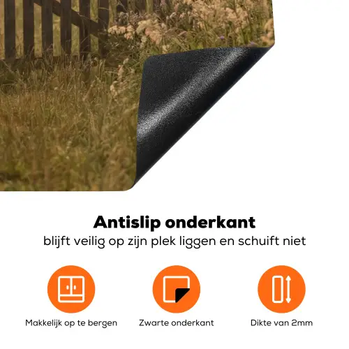 Hek - Natuur - Mist - Veld Inductie beschermer vinyl 3mm klein -zzzzzzz-td-onderkant