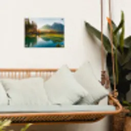 Bergmeer in de Ochtendzon tuinposter los doek klein -sfeer7