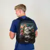 Kitten tussen bloemen Rugzak - Zwart middel -sfeer8