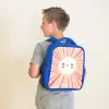 Ronde zon met gezicht Kinderrugzak - Blauw middel -sfeer2