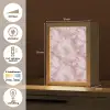 Roze - Kwartsmarmer - Aders Light Box met kabel (Tafellamp) klein 925 -USP_NL