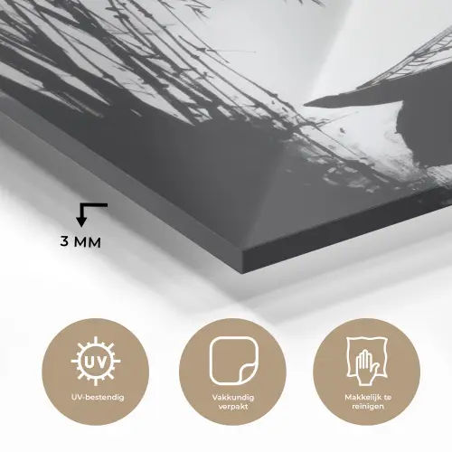 Boot - Rivier - Bamboe - Wit plexiglas 5mm klein -sfeer2