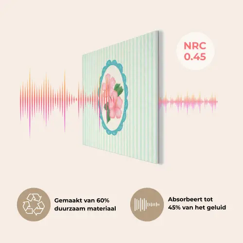 Bloemen - Ovaal - Strepen - Groen PET vilt klein -USP_NL