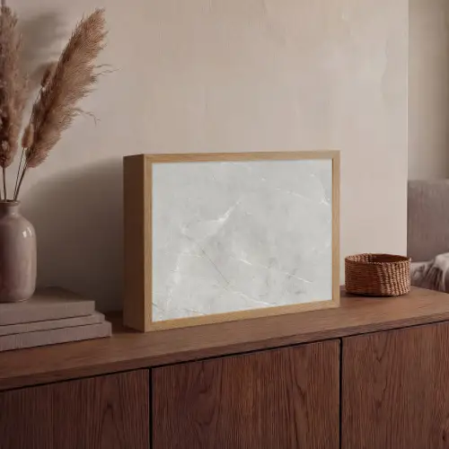 Grijs - Beton - Industrieel Light Box met batterij (Wandlamp) middel -sfeer2