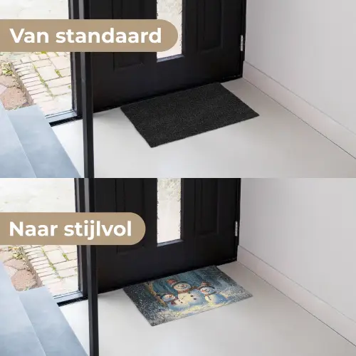 Sneeuwpop - Sneeuw - Winter - Bos Deurmat klein -voor-na_NL