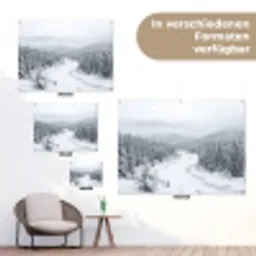 Rivier - Bevroren - Landschap - Winter tuinposter los doek klein -Xsfeer9_DE