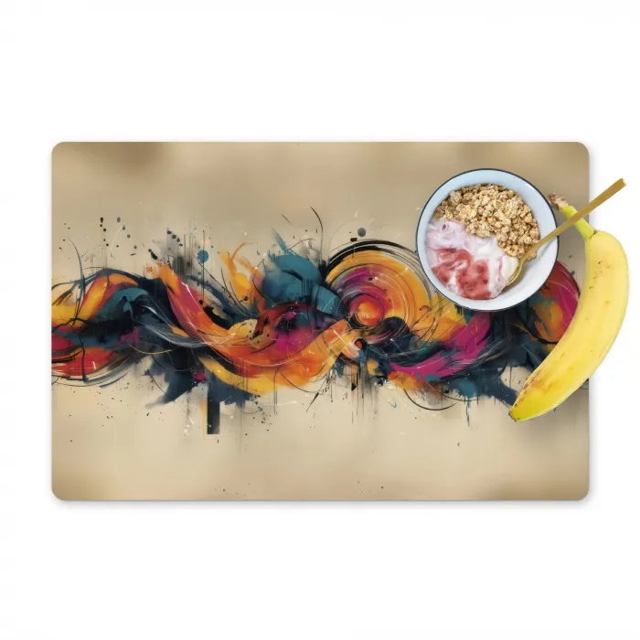 Explosie - Kleurrijk - Vormen - Abstract Placemat vinyl groot -zzzproduct_Kitchenyeah-website