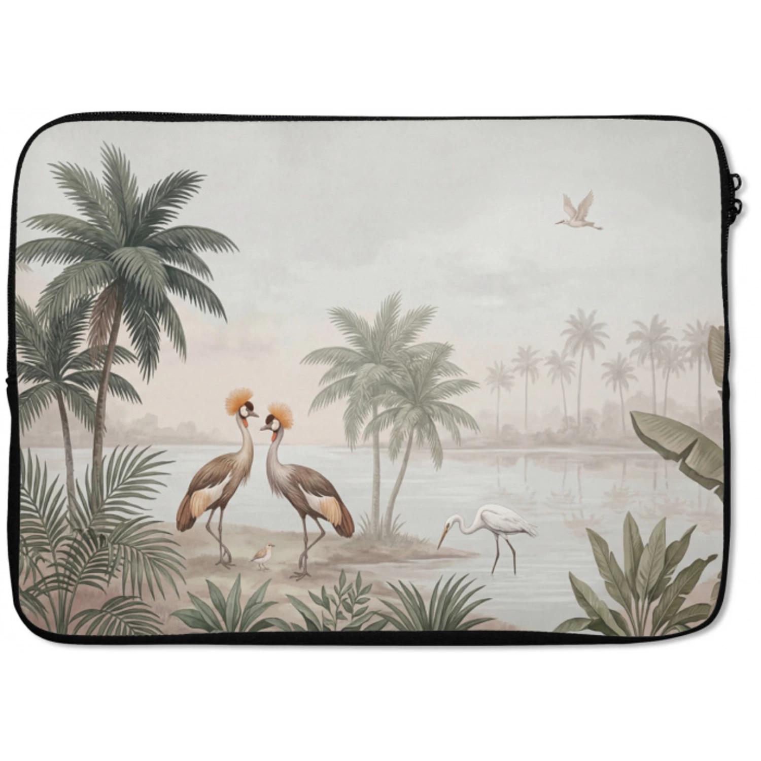 Kraanvogels - Palmbomen - Tropisch laptophoes neopreen klein -zkaufland3dotto