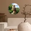 Uil - Boomstronk - Bos - Lucht Wandcirkel kunststof plaat 5mm dik klein -sfeer1