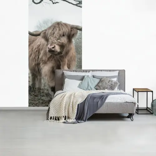 Schotse hooglander - Natuur - Herfst - Dieren - Wild - Bos fotobehang vinyl groot -slaapkamer