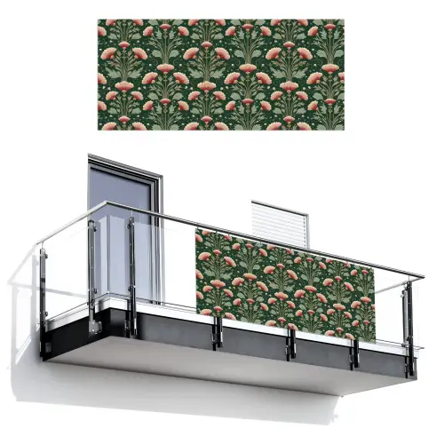 Patroon - Botanisch - Kleurrijk Balkonbeschermer Duitsland klein 596 -3d