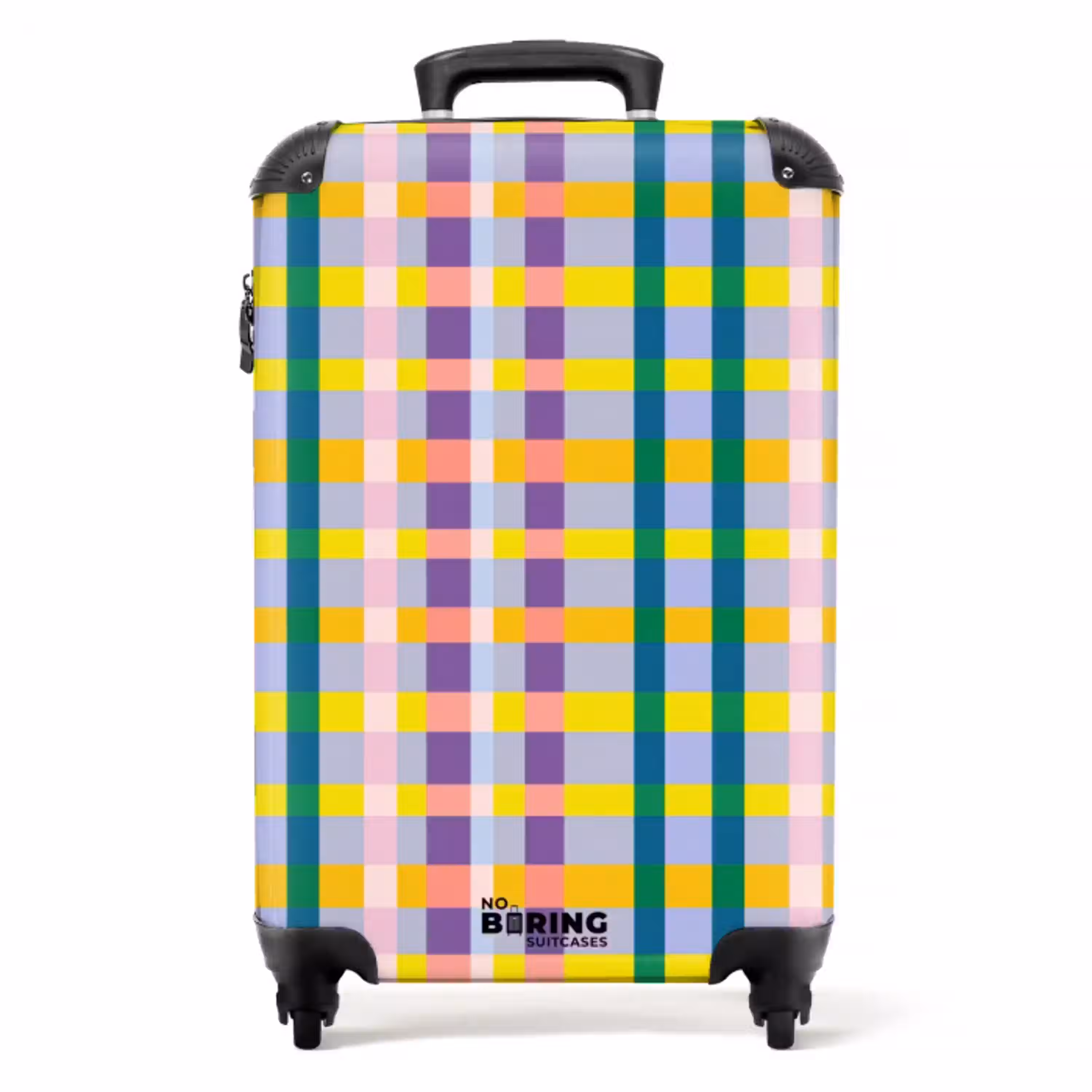 Ruit - Patroon - Kleurrijk NBS - Handbagage koffer - Volwassenen Unisex middel -productfoto_recht