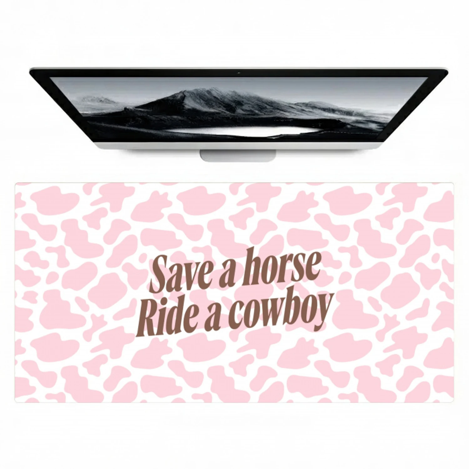 Koeienprint - Roze - Cowboy - Horse Muismat XXL klein -zzz3d