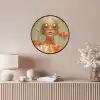 Goudvissen - Oranje - Vrouw - Blond Fotolijst rond zonder passe partout klein -sfeer3