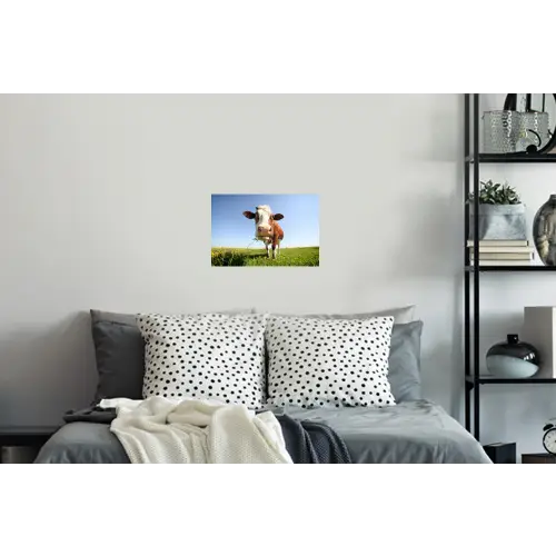 Koe - Dieren - Bloemen - Gras Muursticker klein -slaapkamer