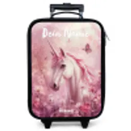 Eenhoorn - Roze - Vlinder - Bloemen Kinderkoffer - Zwart klein -zzz_website3d