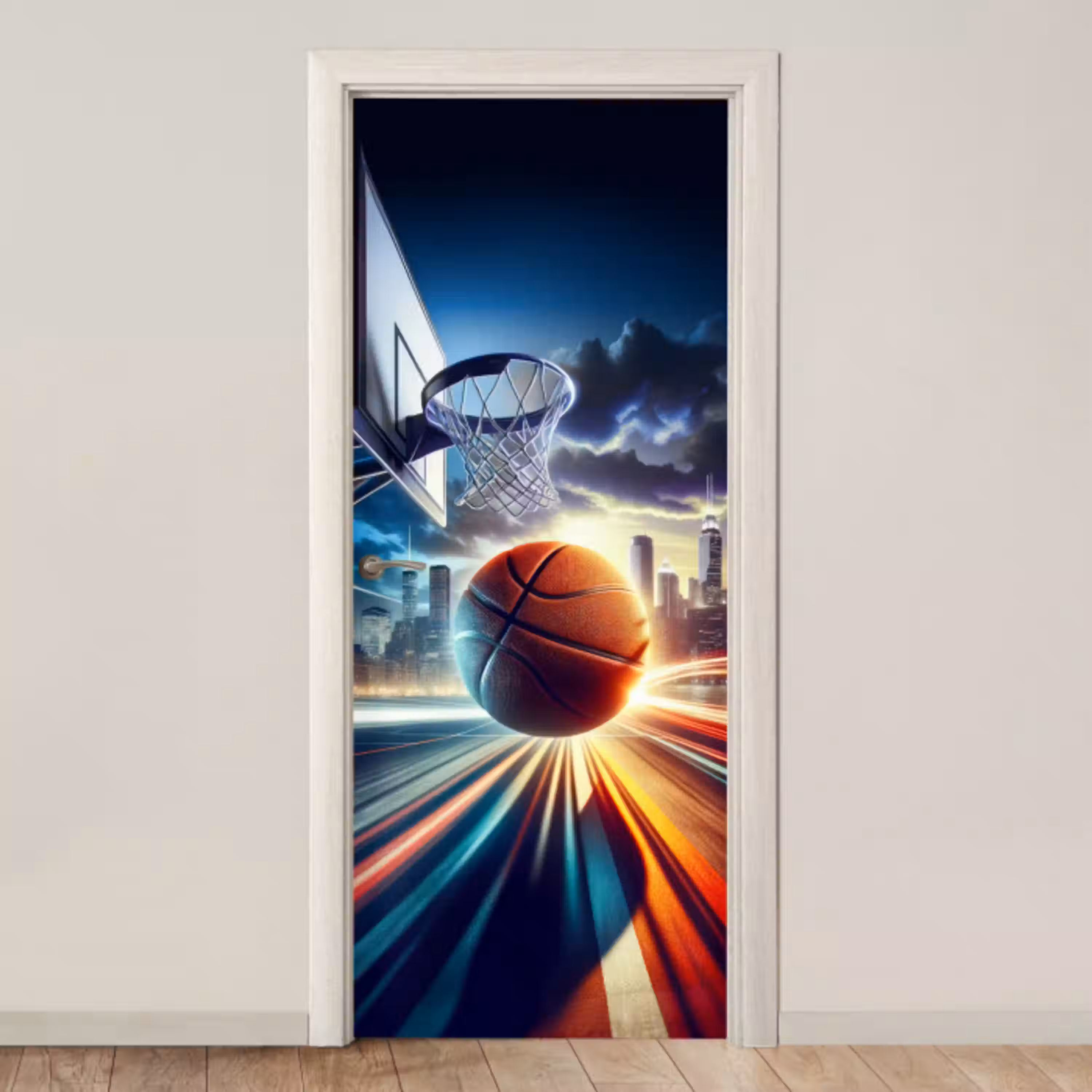 Basketbal - Sport  - Basket - Stad deurposter klein -3d_beige