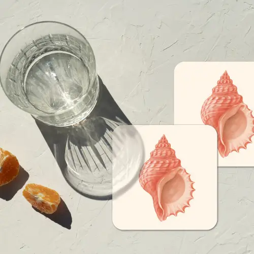 Schelp - Roze - Structuur onderzetter kurk middel -sfeer4