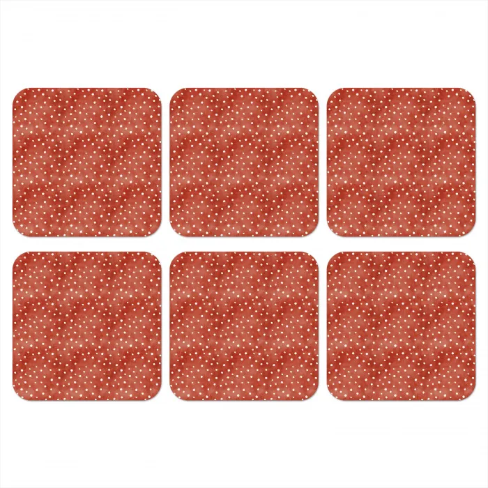 Patroon - Stippen - Rood - Wit onderzetter kurk middel 366 -3d