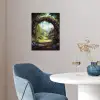 Doorkijk - Rozenboog - Uitzicht - Landschap - Bloemen poster papier klein -sfeer3