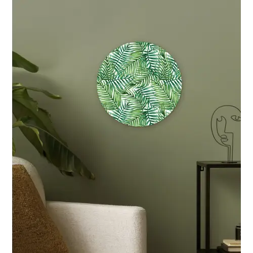 Palmboom - Bladeren - Groen Wandcirkel plexiglas klein 852 -sfeer3