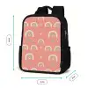 Regenboog - Hartjes - Patronen - Girl - Roze - Kinderen Rugzak - Zwart middel -productfoto_formaten