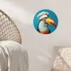 Toekan - Papegaai - Vogel - Koksmuts Wandcirkel behangsticker klein -sfeer4