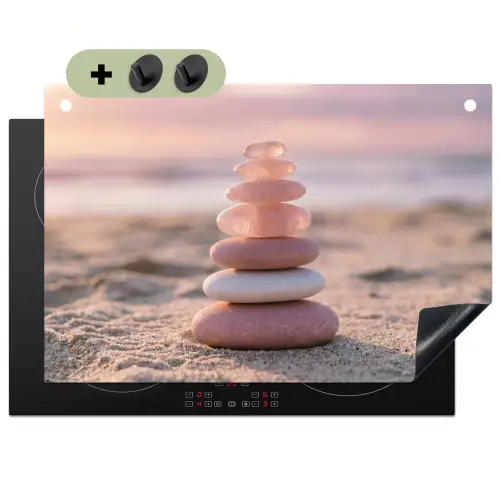 Stenen - Zand - Roze Inductie beschemer met haakjes klein -3d