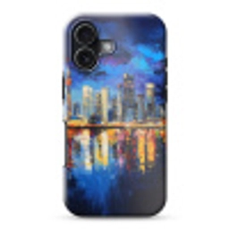 Skyline Toronto - Modern - Stadslicht - Blauw Toughcase MagSafe Apple iPhone 17 klein -3d