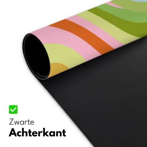 Lijnen - Pasteltinten - Golvend Muismat XXL klein -sfeer2