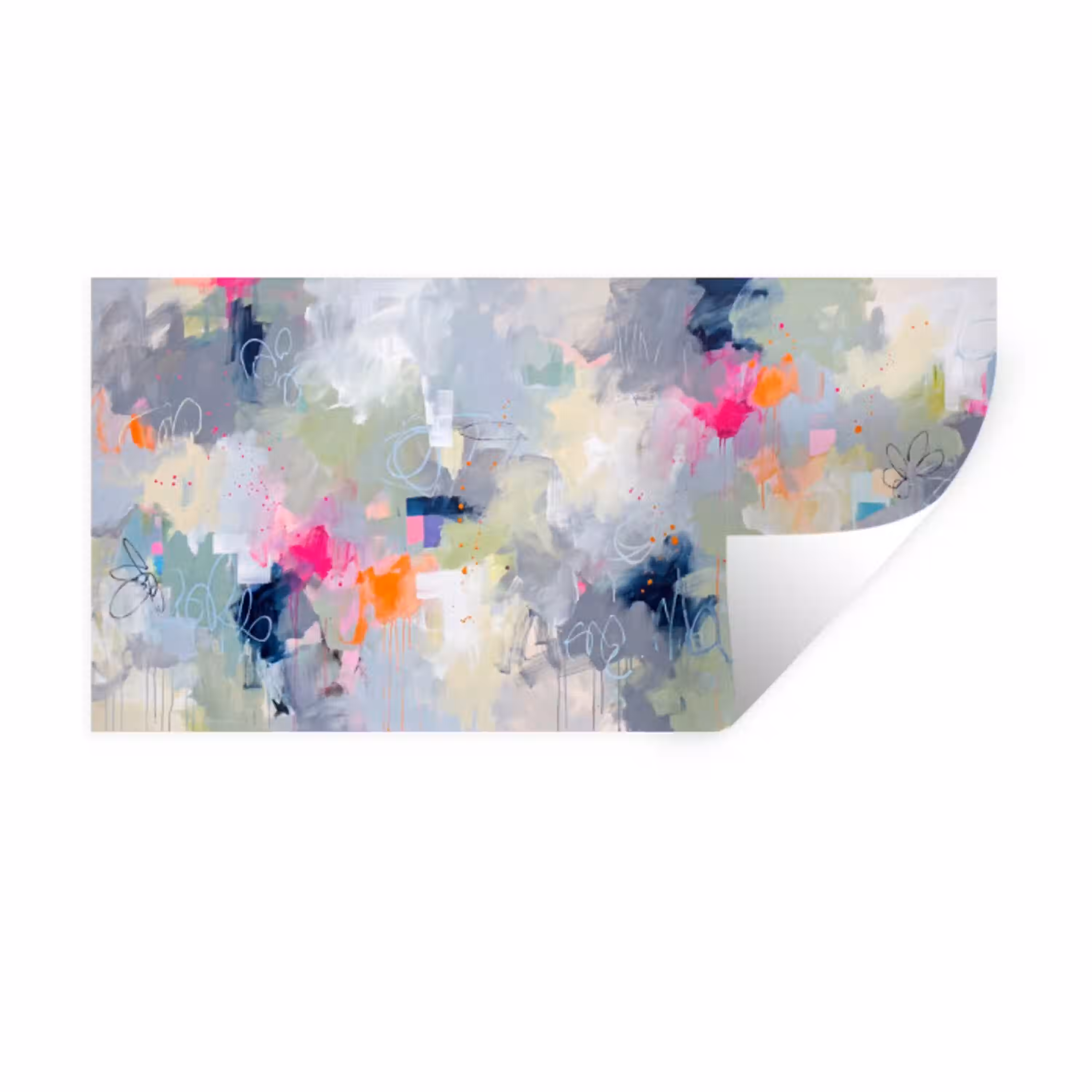 Abstract - Kleurrijk - Modern - Kunst Muursticker klein -3d
