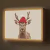 Hert - Kerst - Muts - Dieren - Winter - Grappig Light Box met batterij (Wandlamp) middel -z3d_website