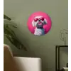 Pink - Hond - Bubbel Wandcirkel plexiglas klein -sfeer3