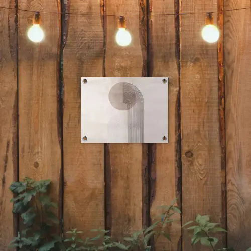 Minimalistisch - Cirkel - Lichtgrijs tuinposter los doek klein -sfeer1