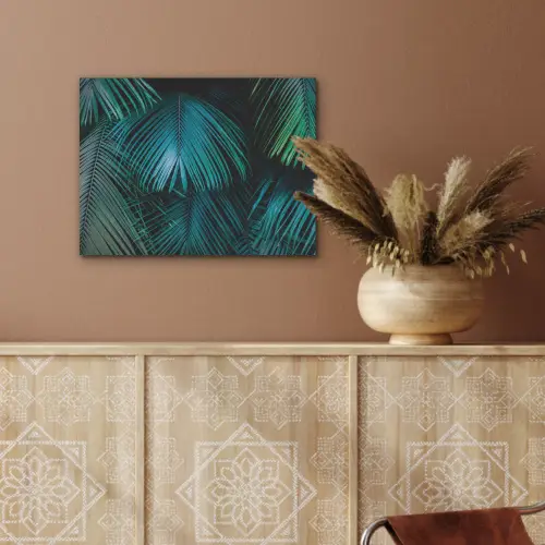 Inductie beschermer - Inductie afdekplaat - Tropical - Jungle - Bladeren - Groen PET vilt klein -sfeer4