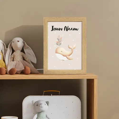 Minimalistisch - Walvis - Bloemen - Stippen Light Box met kabel (Kinderlampje) klein -sfeer2_kind