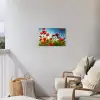 Klaprozen - Toscane - Zon - Rood - Blauw Tuinposter op houten frame 2 cm dik klein -sfeer1