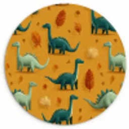 Dinosaurussen - Stekels - Herfstbladeren - Bruin Wandcirkel kunststof plaat 5mm dik klein -3d