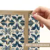 Tegel - Patroon - Blauw - Beige Light Box met batterij (Wandlamp) middel 907 -USP_websiteprintNL