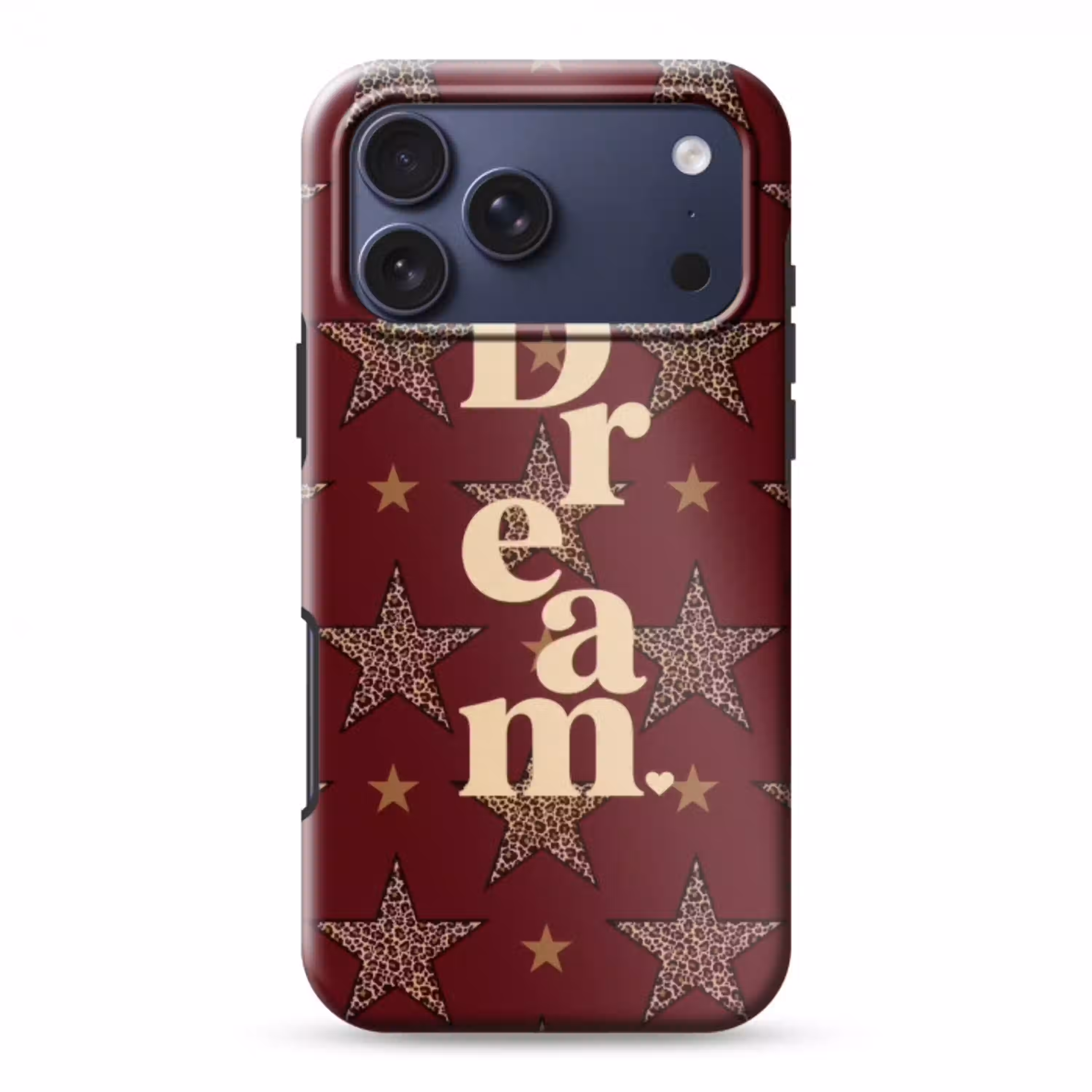 Sterren - Luipaardprint - Dream - Bordeaux Toughcase MagSafe Apple iPhone 17 Pro Max klein -3d