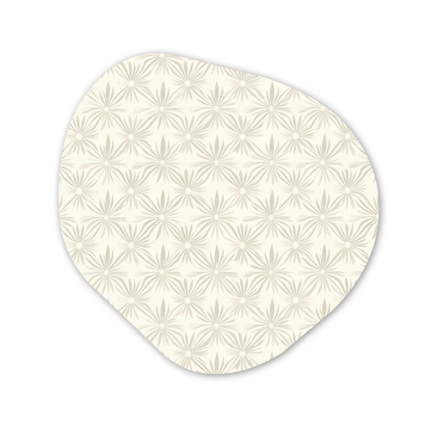 Patroon - Bloemen - Beige Wandcirkel Organisch Forex 3mm klein 629 -3d