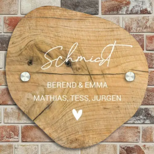 Hout - Sierlijk Naambord Organisch middel -sfeer10
