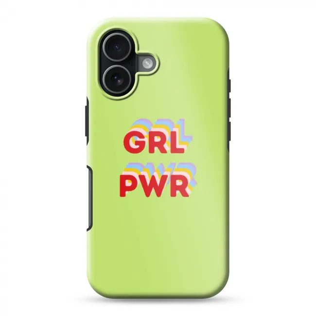 Telefoonhoesje Toughcase - Grl pwr - Groen - Rood - 3D