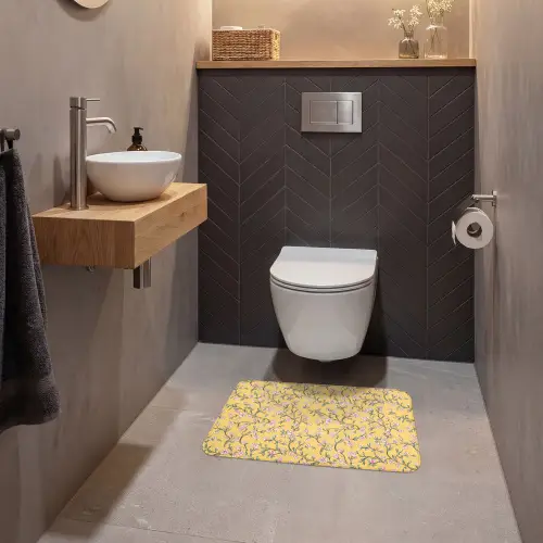 Bloemen - Motief - Geel WCmat klein 1009 -sfeer2