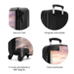 Stenen - Zand - Roze NBS - Handbagage koffer - Volwassenen Unisex middel zzzzzzzbolletjes_FR