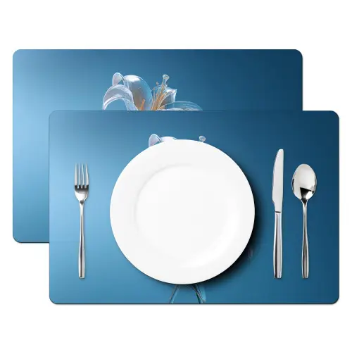 Lelies - Blauw - Glazen Placemat vinyl groot -zzsfeer2_Kitchenyeah-website