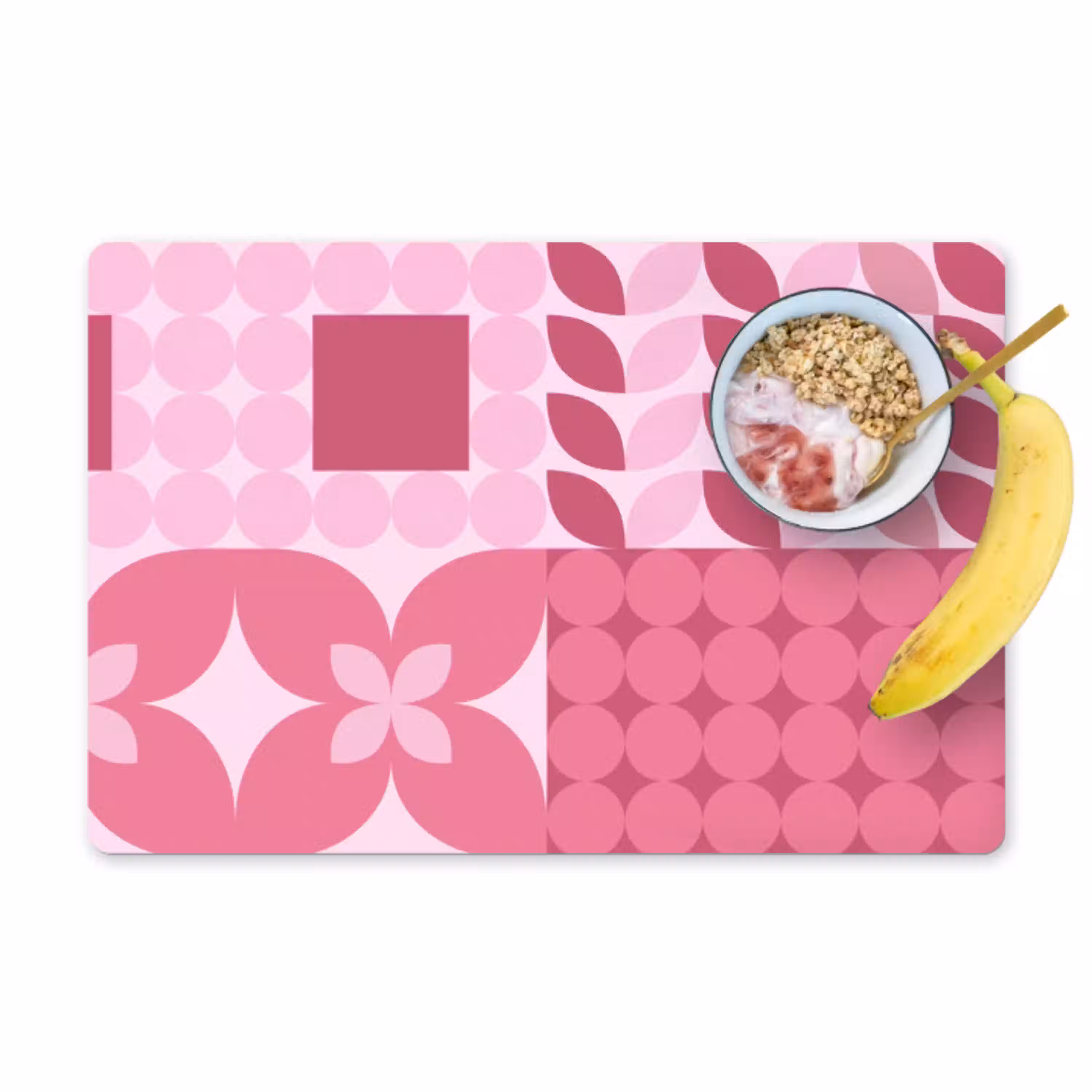 Abstract - Geometrisch - Patroon - Modern - Roze Placemat vinyl groot -zzzproduct_Kitchenyeah-website