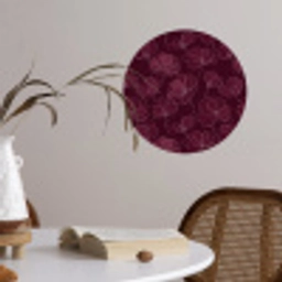 Bloemen - Patroon - Bordeauxrood Wandcirkel behangsticker klein 186 -sfeer3
